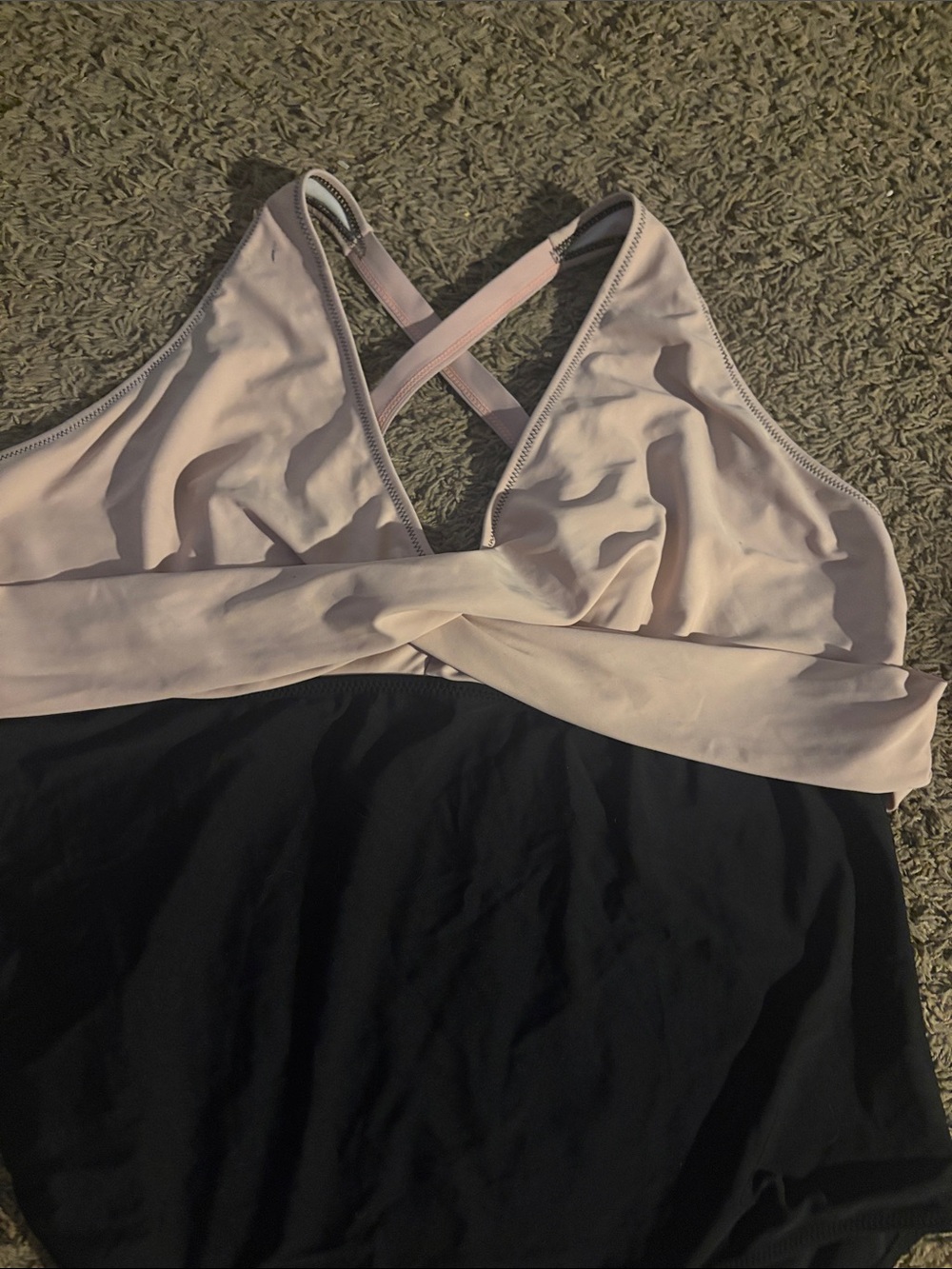 Ash Two-Tone Black and Light Pink One-Piece Swimsuit 24W - Picture 5 of 6